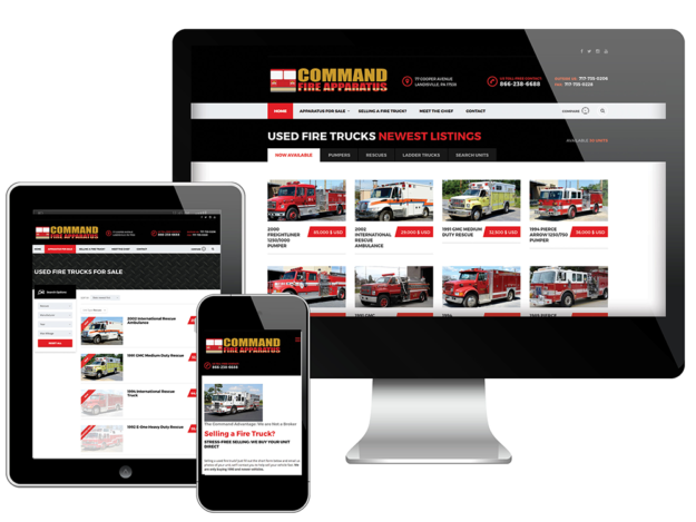 Command Fire Apparatus B2B Website Design