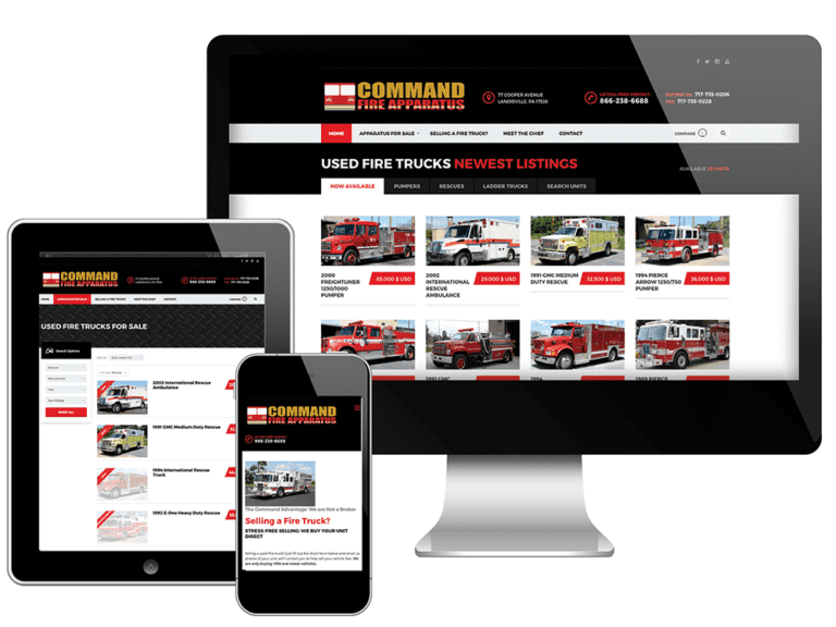 Command Fire Apparatus B2B Website Design